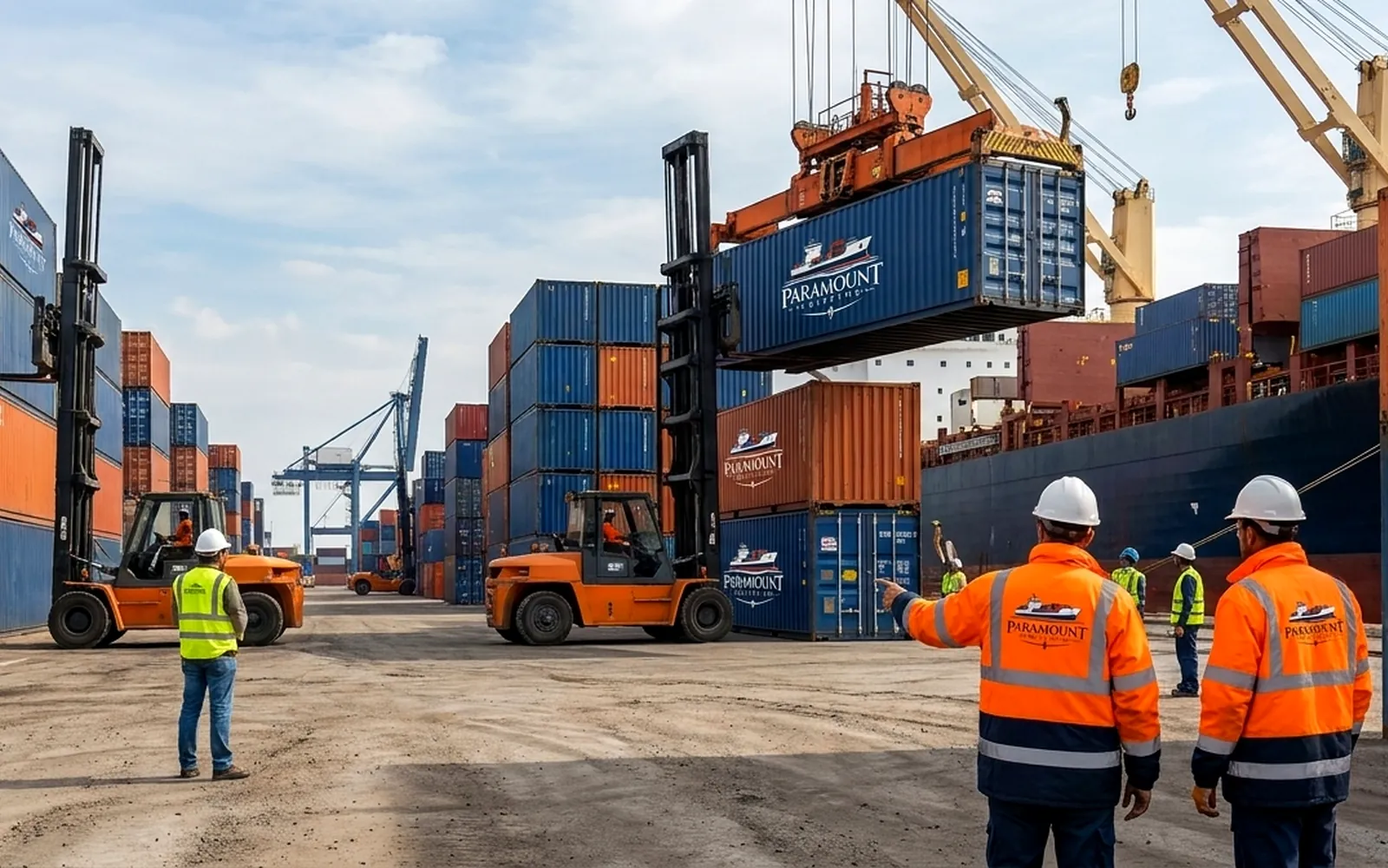 Paramount crew working a container terminal